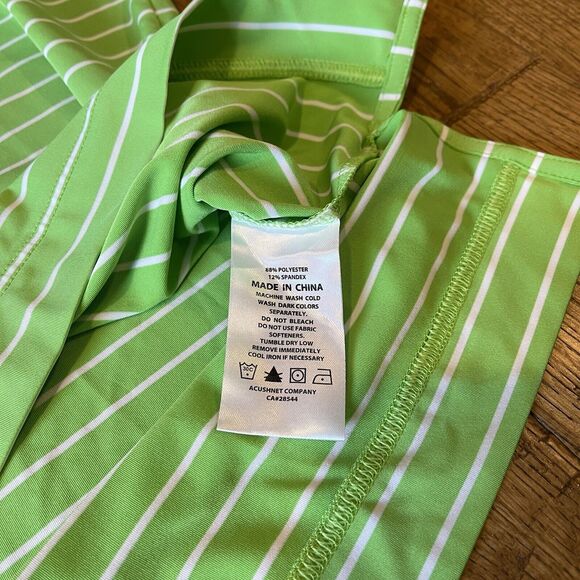 FootJoy FJ Men's Green Grey Striped Short Sleeve Logo Polo Golf Shirt Size L - Picture 5 of 7